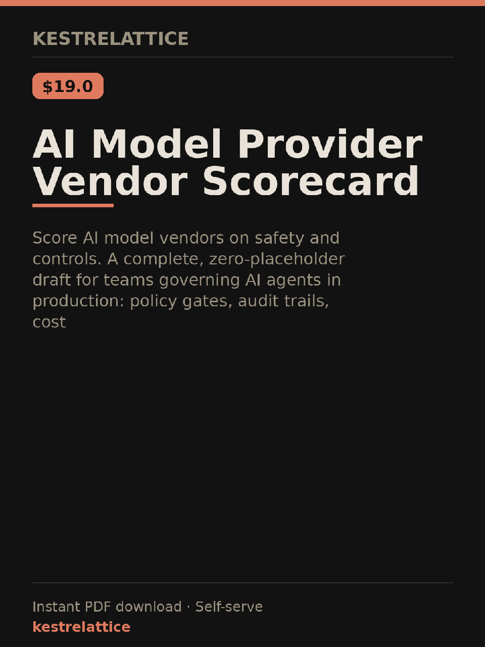 AI Model Provider Vendor Scorecard cover