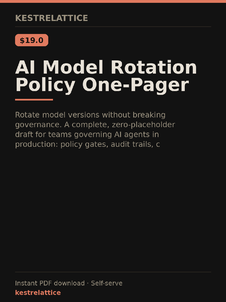 AI Model Rotation Policy One-Pager cover