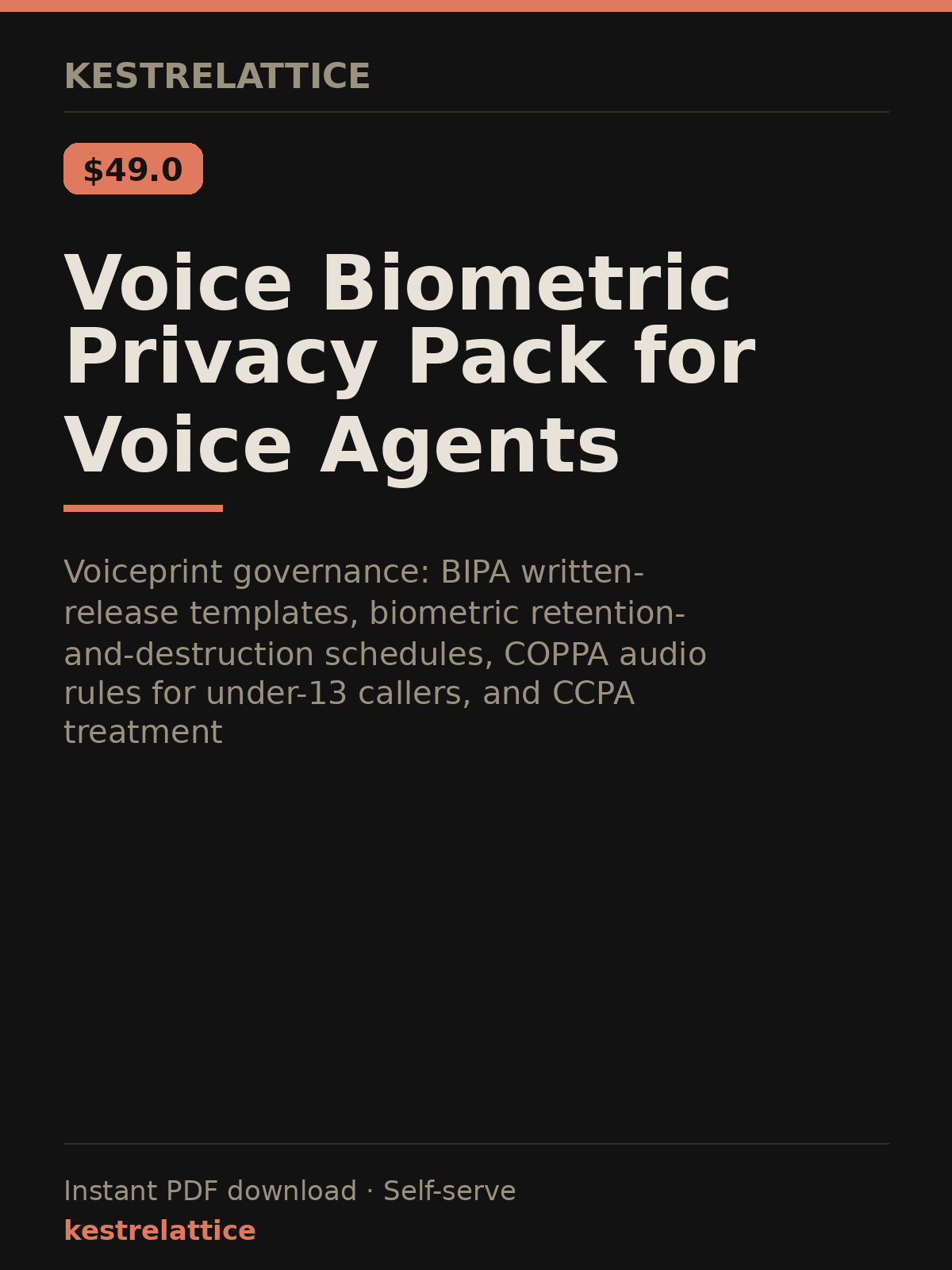 Voice Biometric Privacy Pack for Voice Agents cover