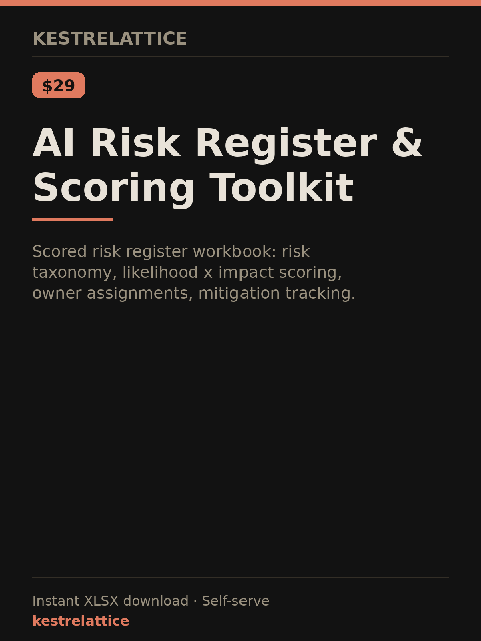 AI Risk Register & Scoring Toolkit cover