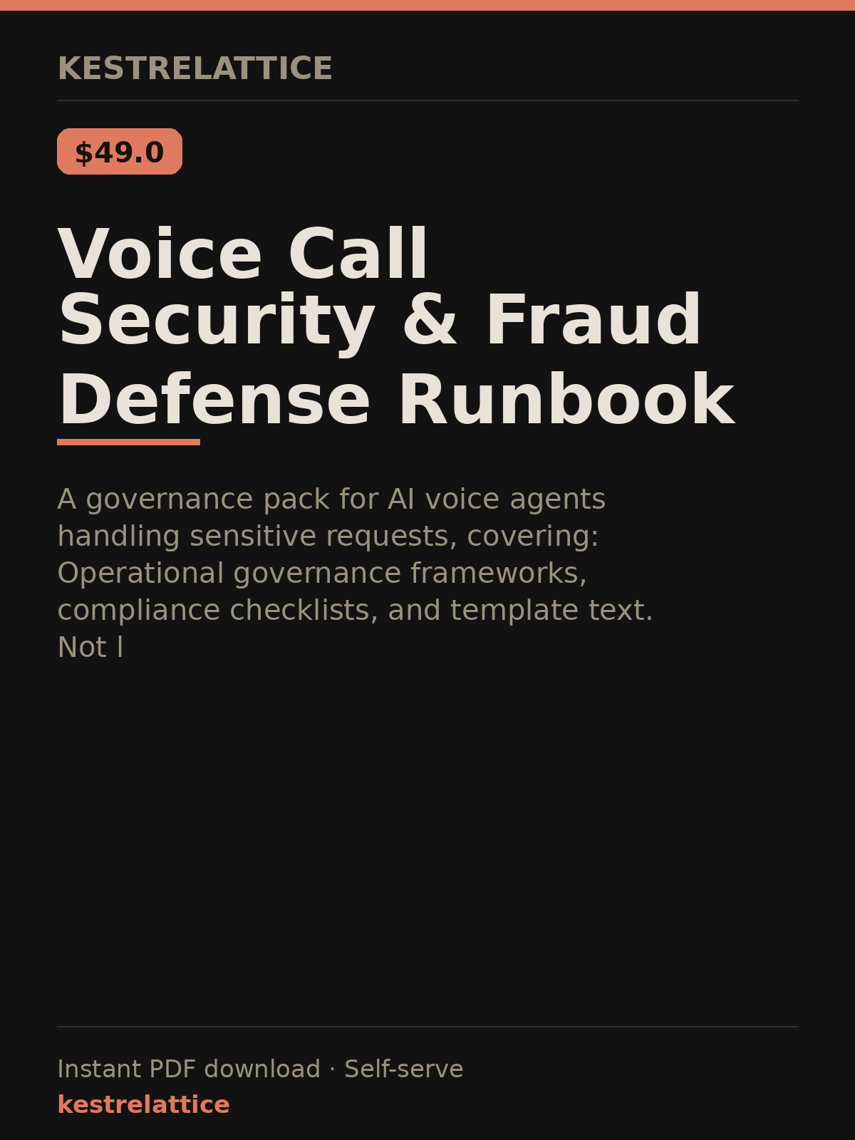 Voice Call Security & Fraud Defense Runbook cover