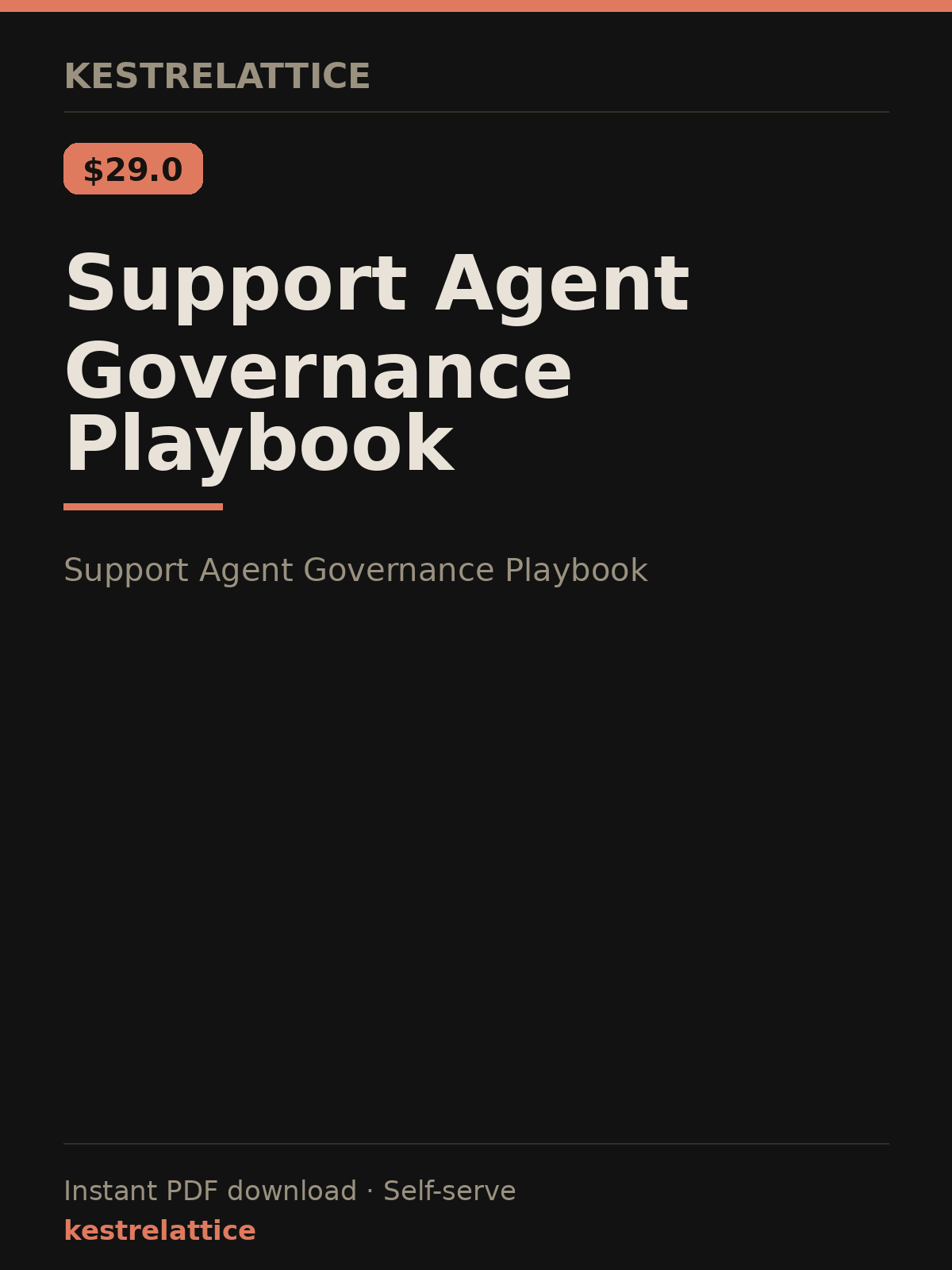 Support Agent Governance Playbook cover