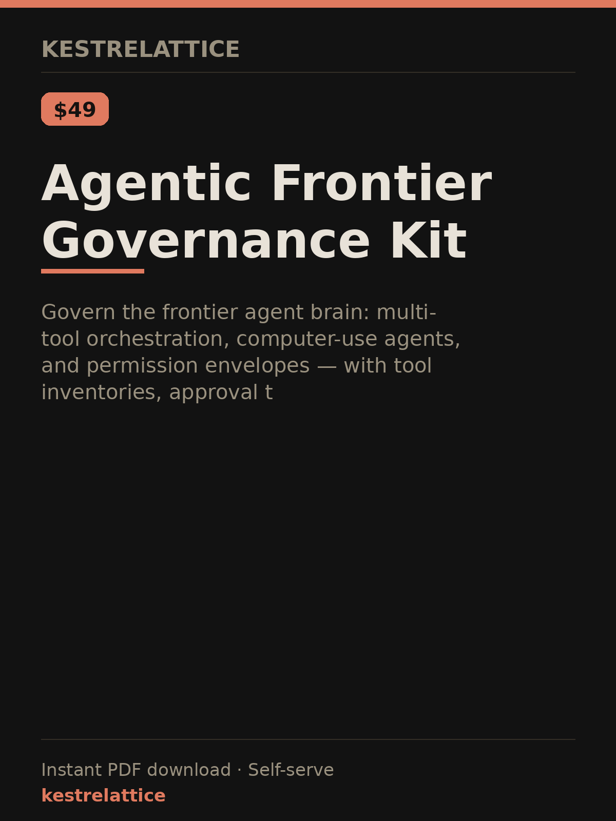 Agentic Frontier Governance Kit cover