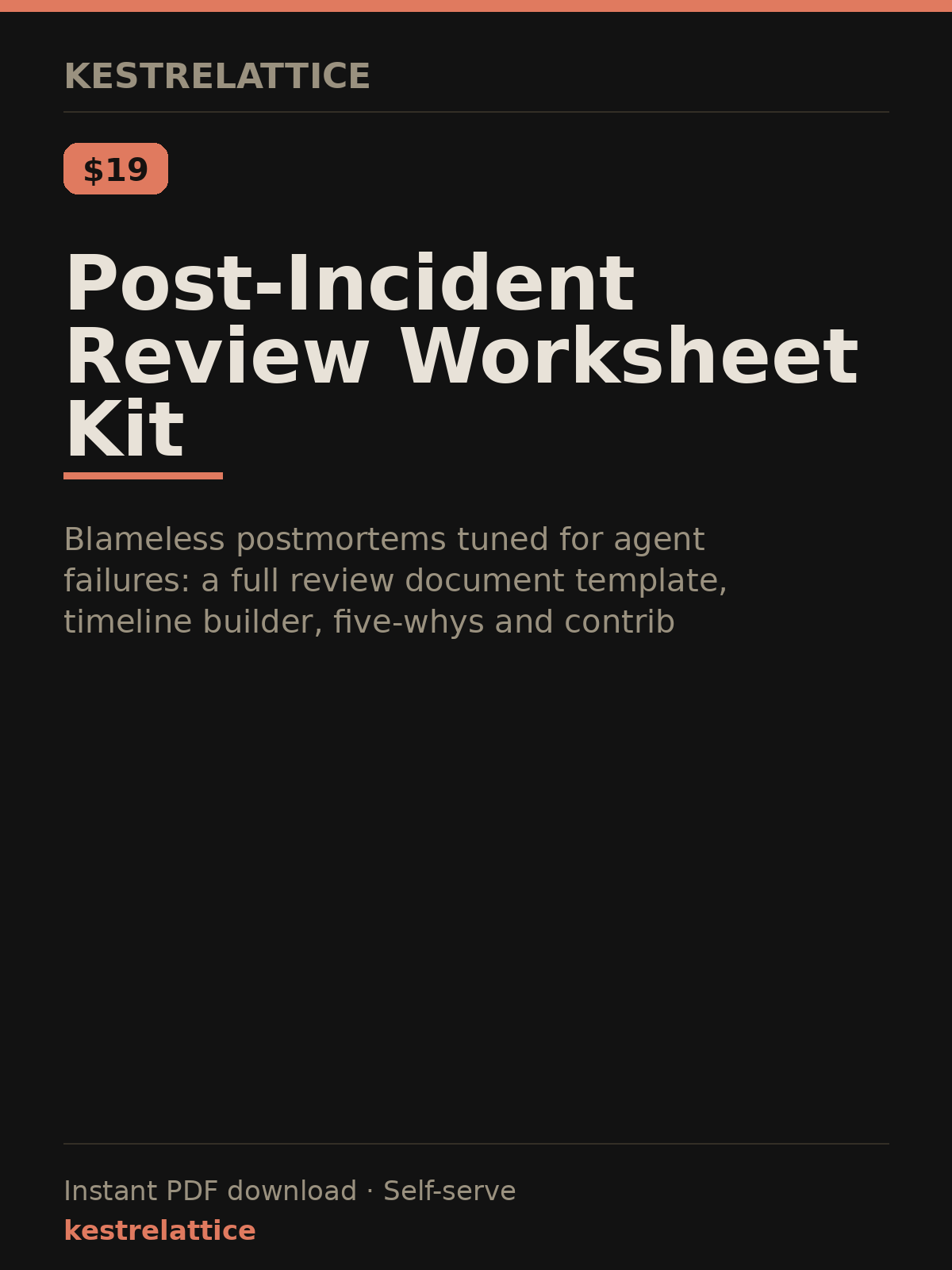 Post-Incident Review Worksheet Kit cover