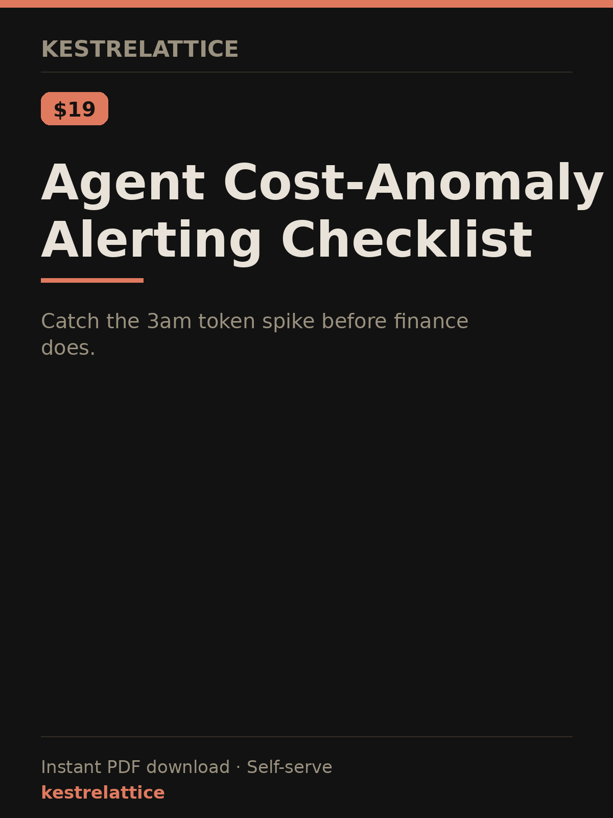 Agent Cost-Anomaly Alerting Checklist cover