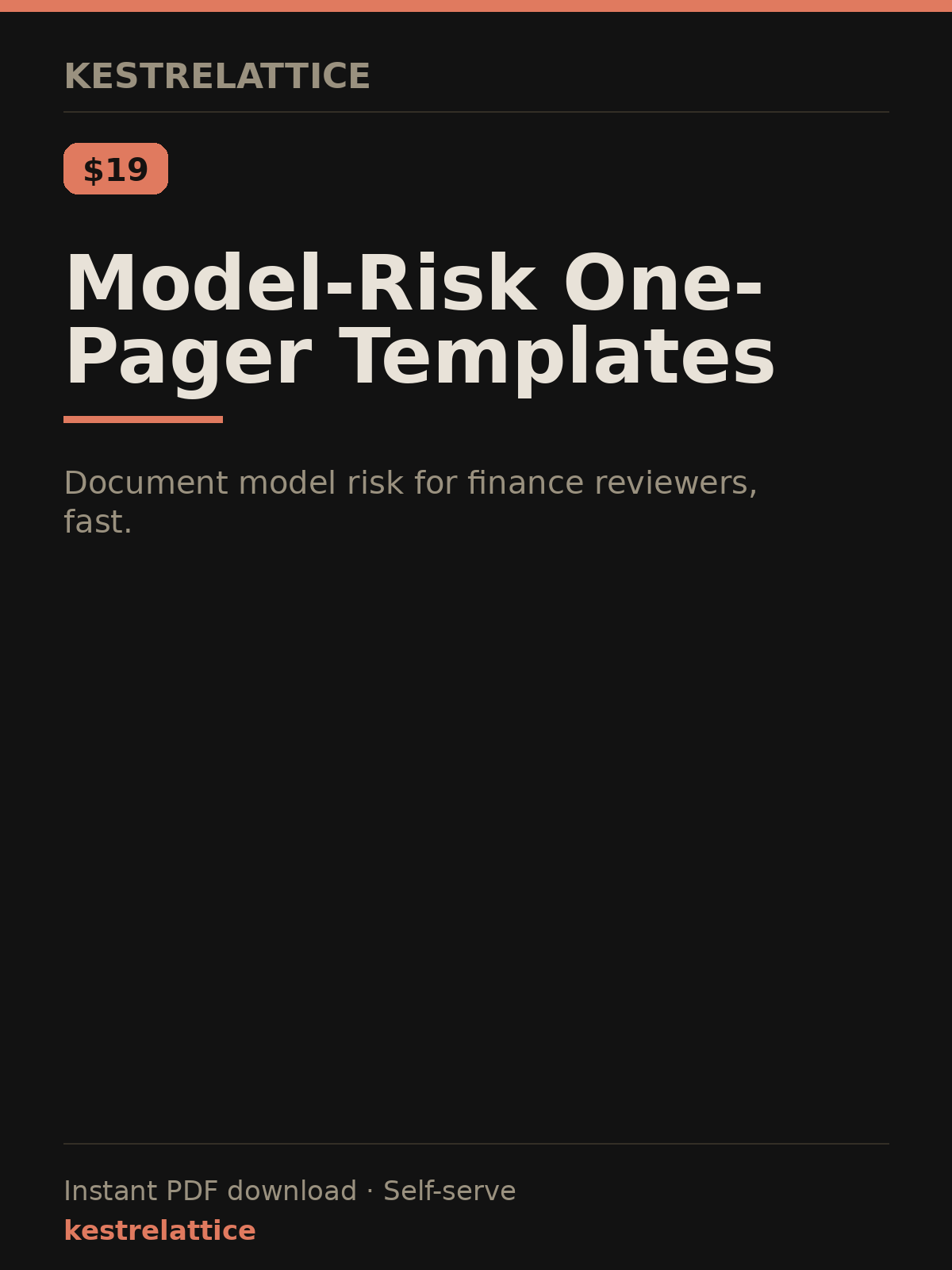 Model-Risk One-Pager Templates cover