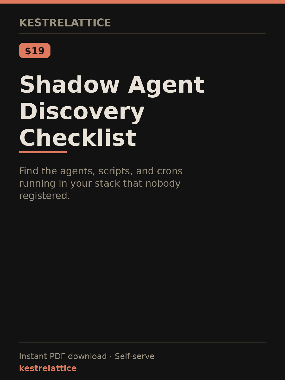 Shadow Agent Discovery Checklist cover