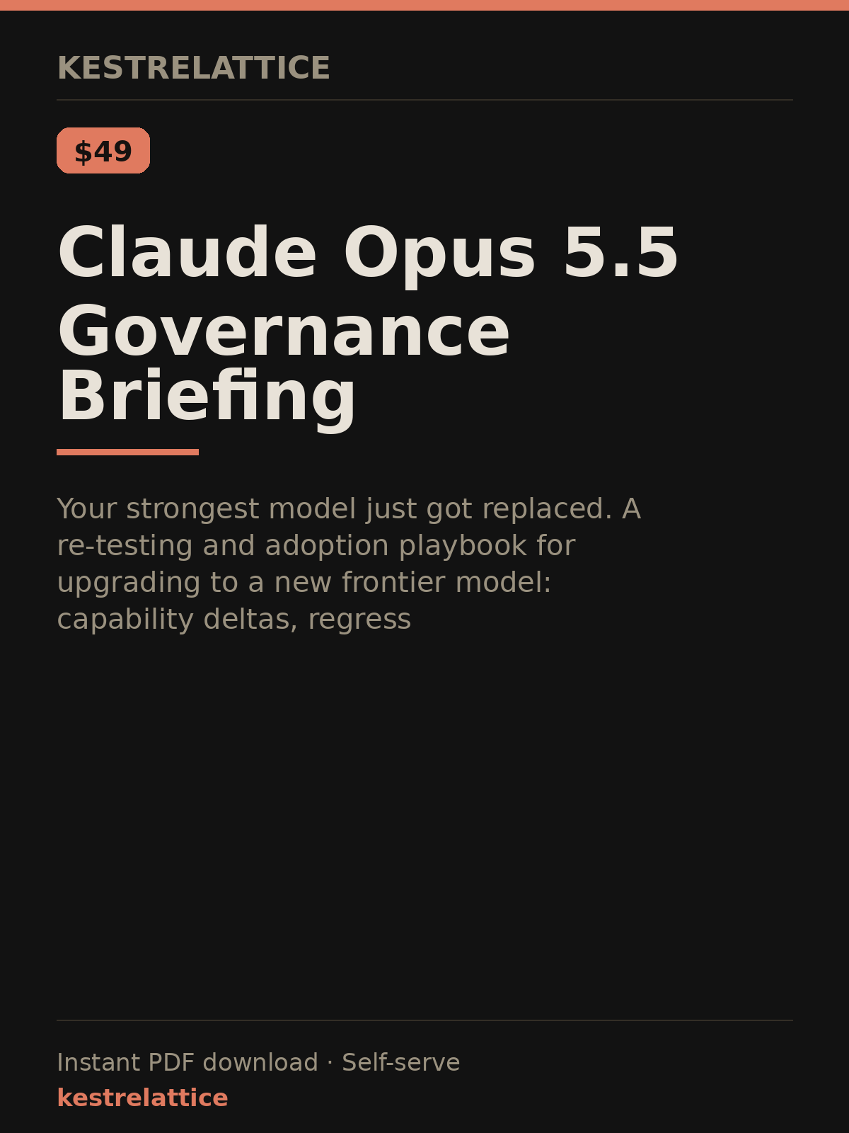 Claude Opus 5.5 Governance Briefing cover