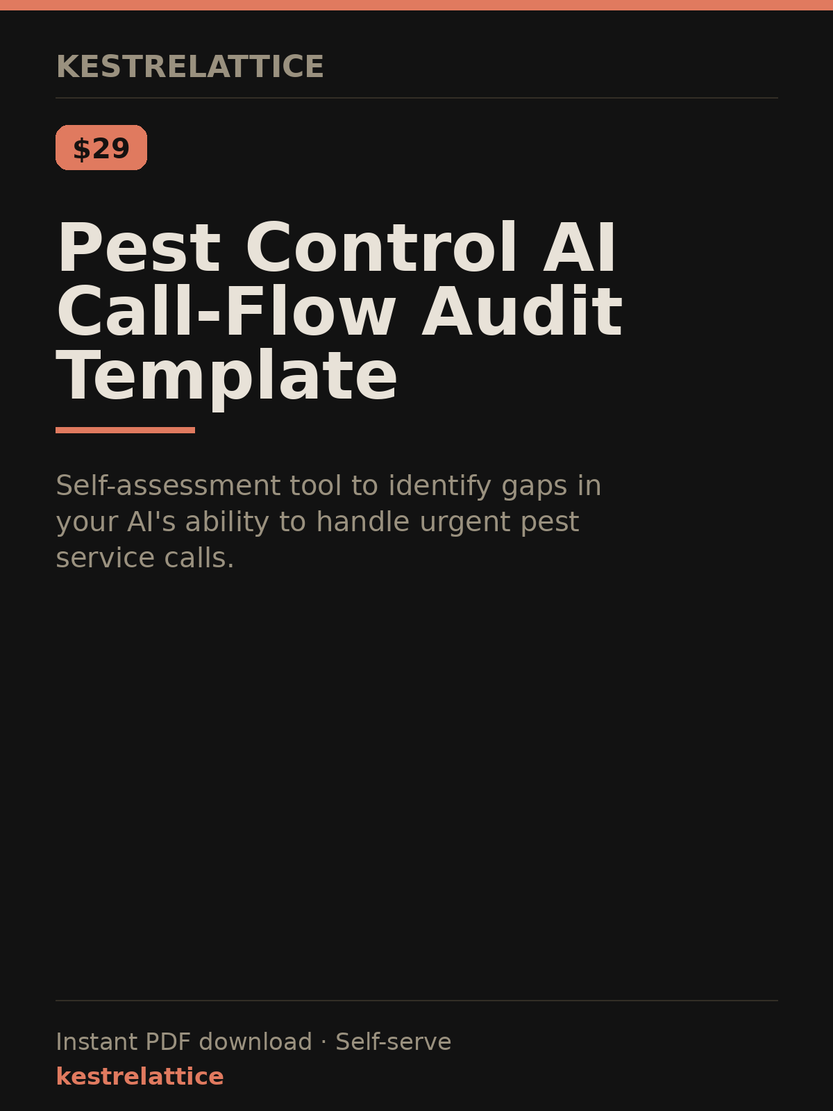 Pest Control AI Call-Flow Audit Template cover