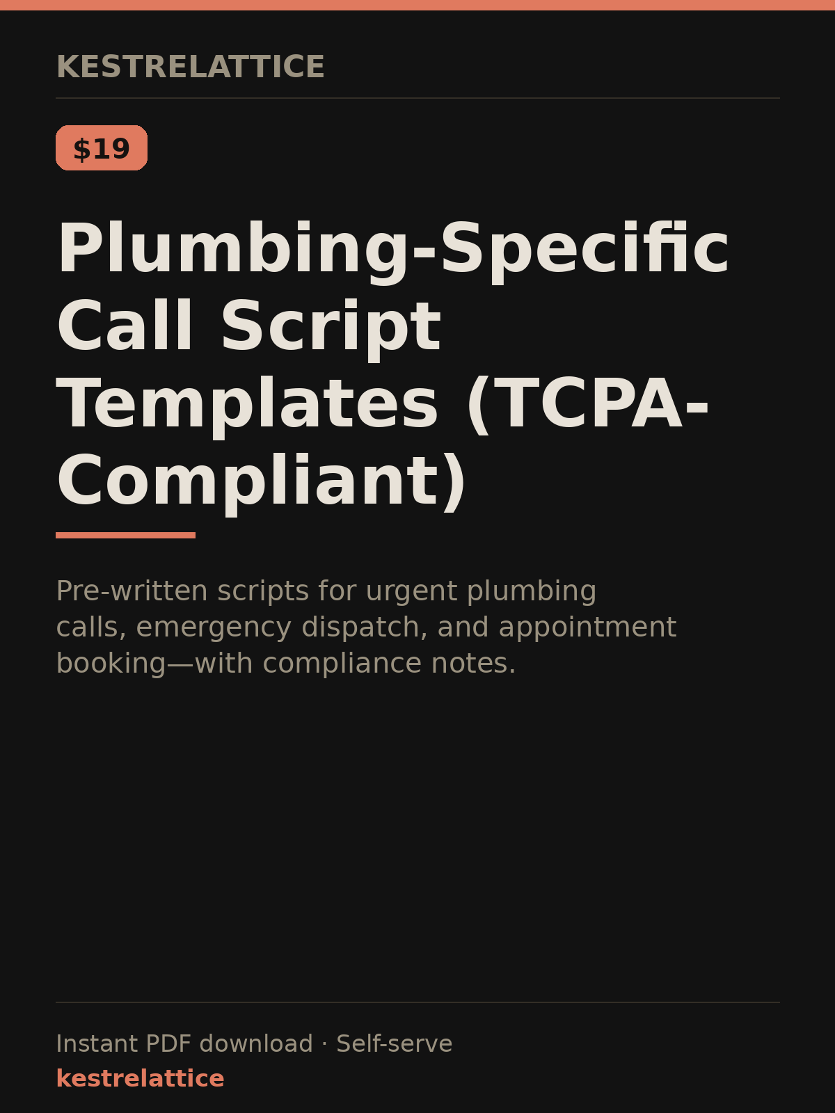 Plumbing-Specific Call Script Templates (TCPA-Compliant) cover