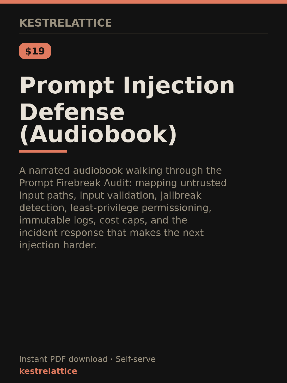 Prompt Injection Defense (Audiobook) cover