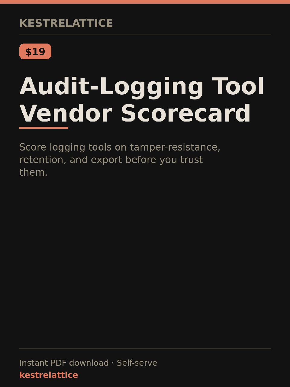Audit-Logging Tool Vendor Scorecard cover