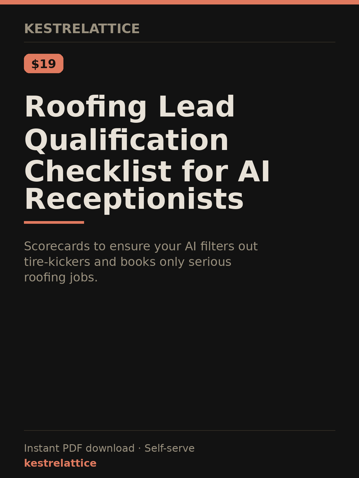 Roofing Lead Qualification Checklist for AI Receptionists cover