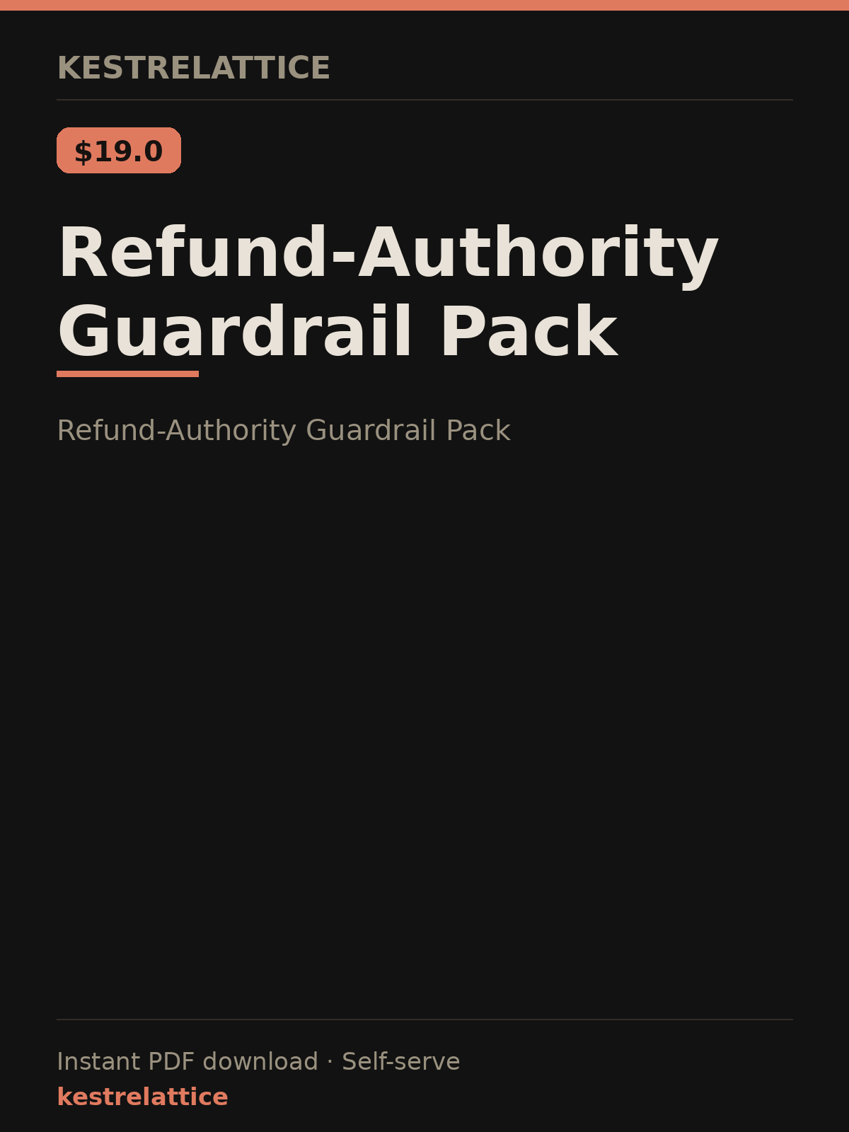 Refund-Authority Guardrail Pack cover