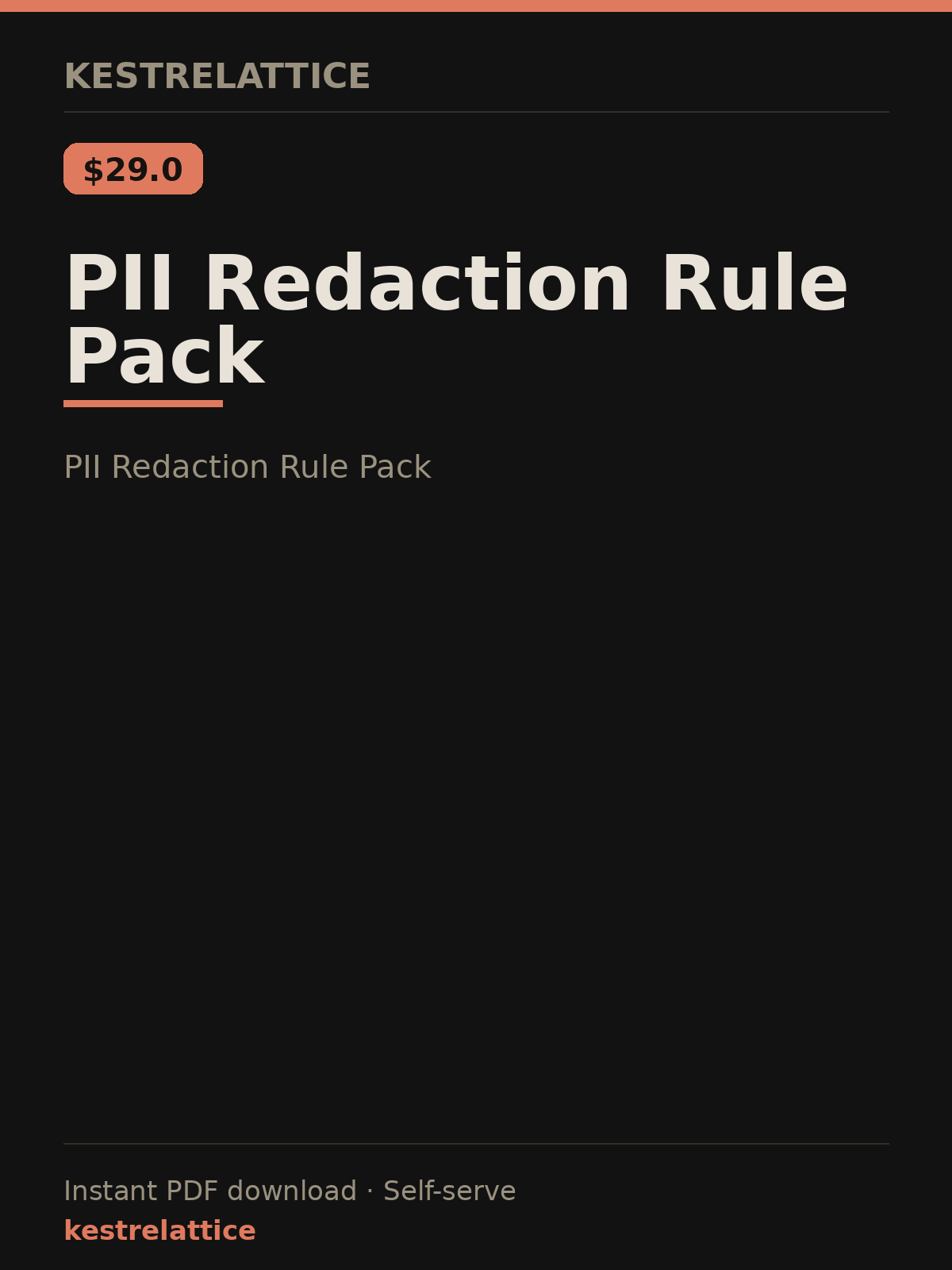 PII Redaction Rule Pack cover