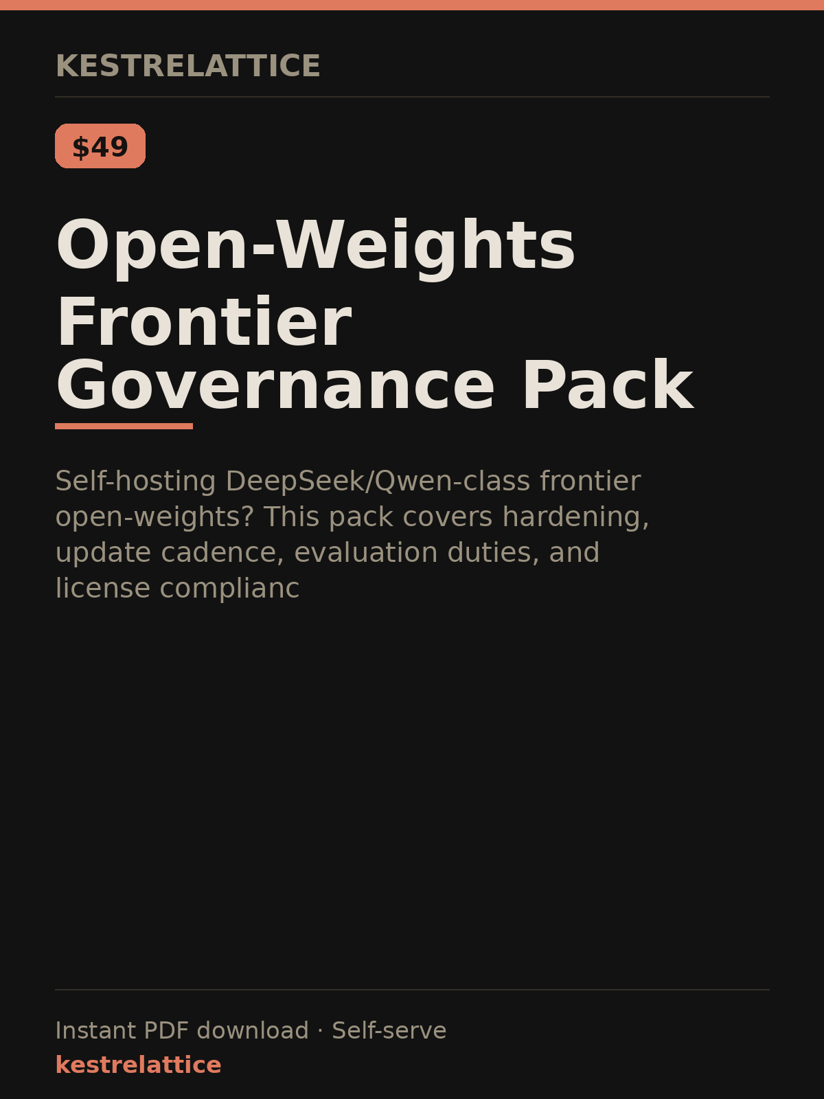 Open-Weights Frontier Governance Pack cover