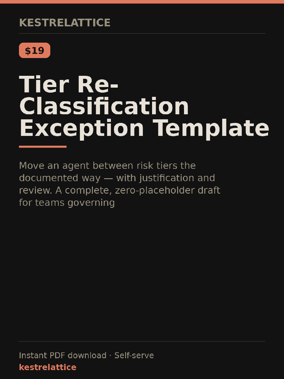 Tier Re-Classification Exception Template cover