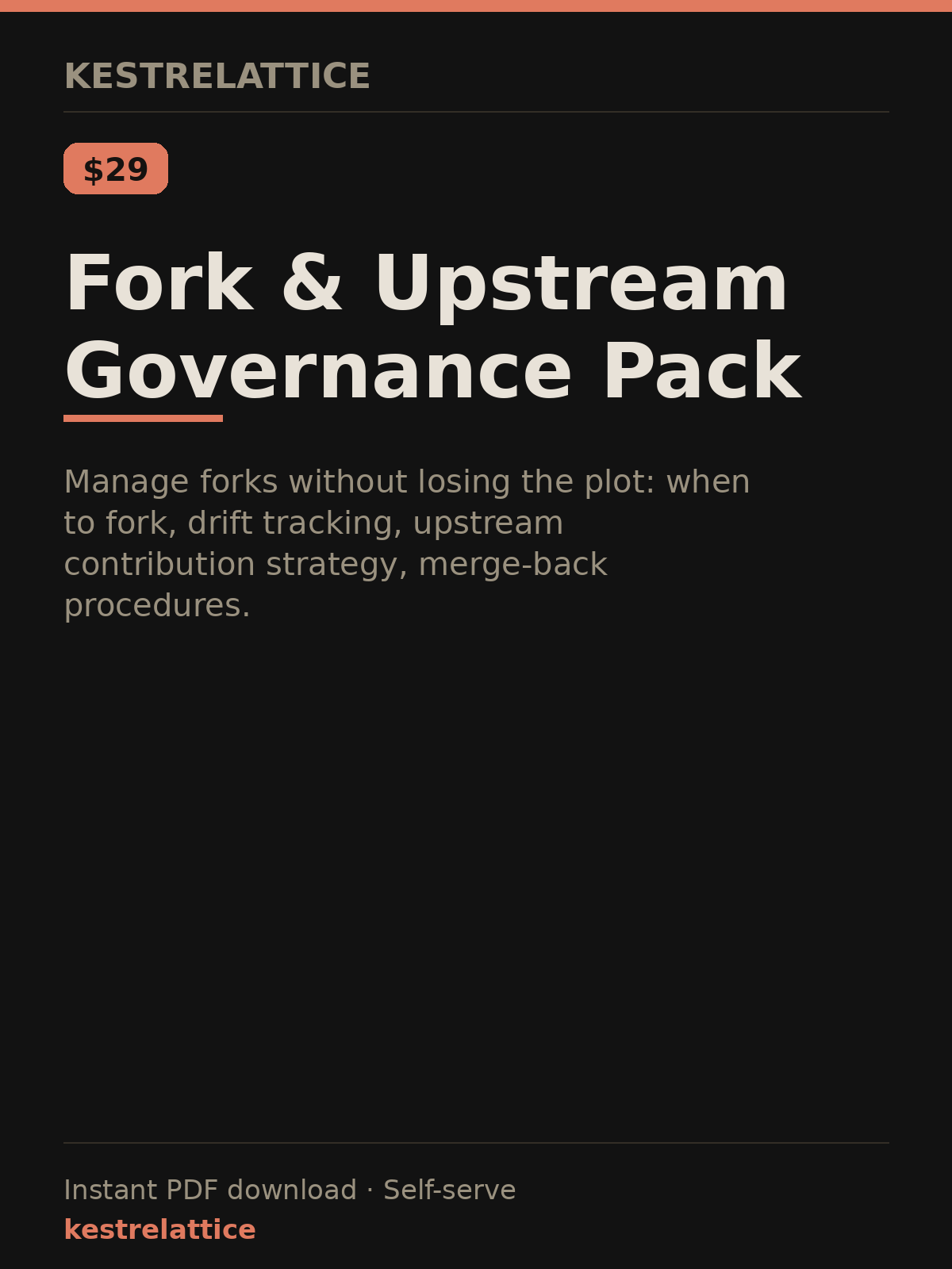 Fork & Upstream Governance Pack cover