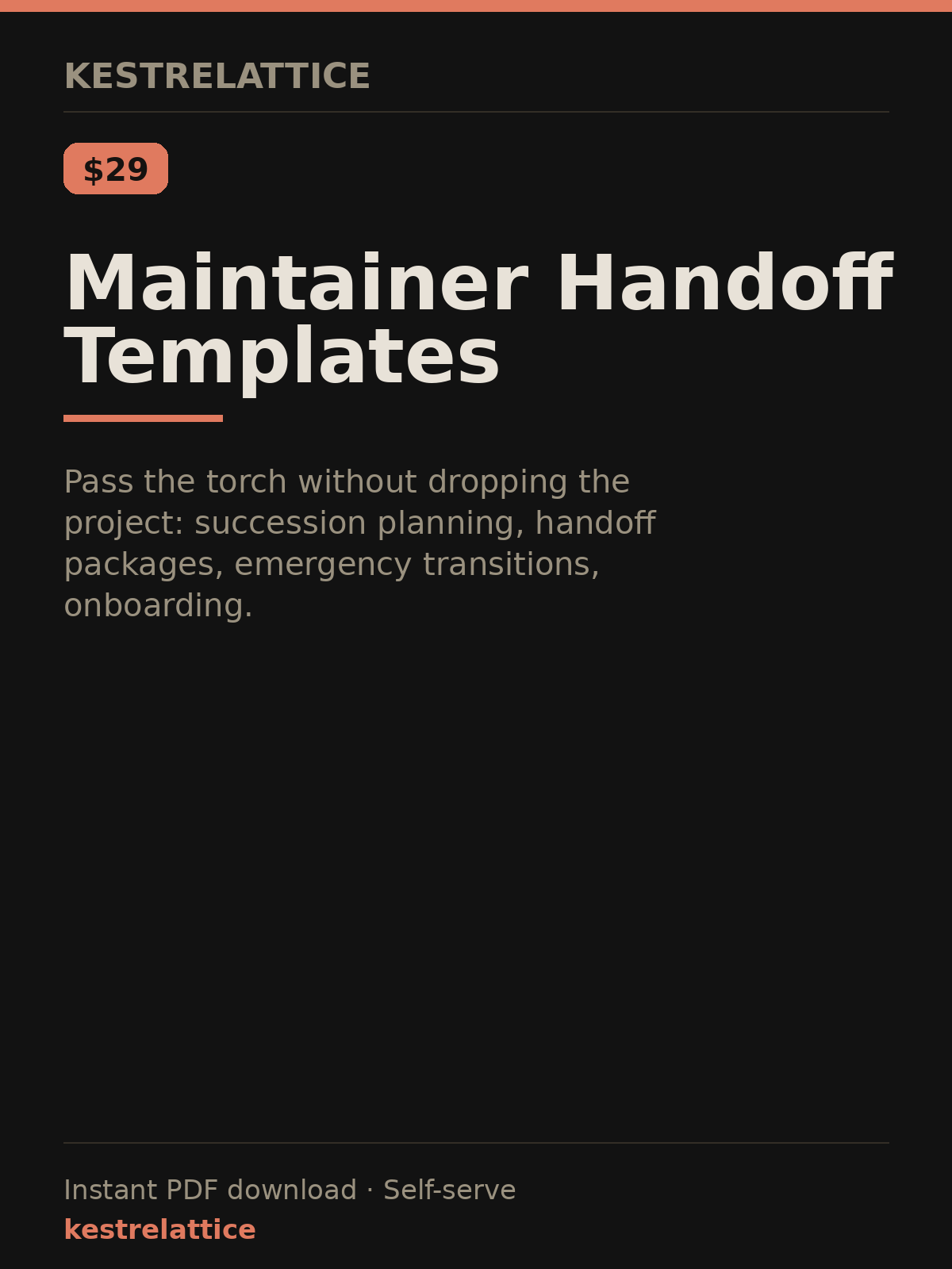 Maintainer Handoff Templates cover