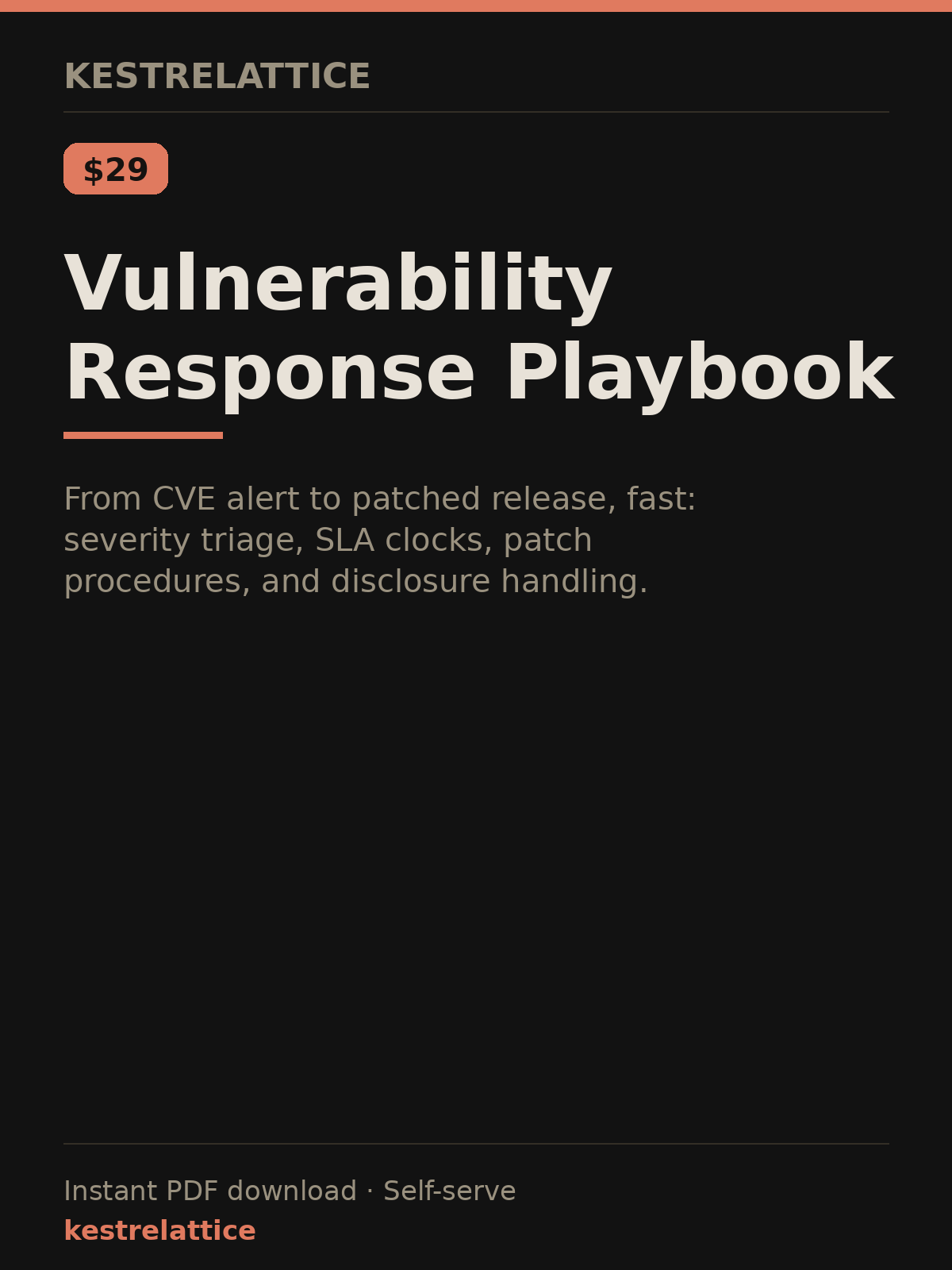 Vulnerability Response Playbook cover