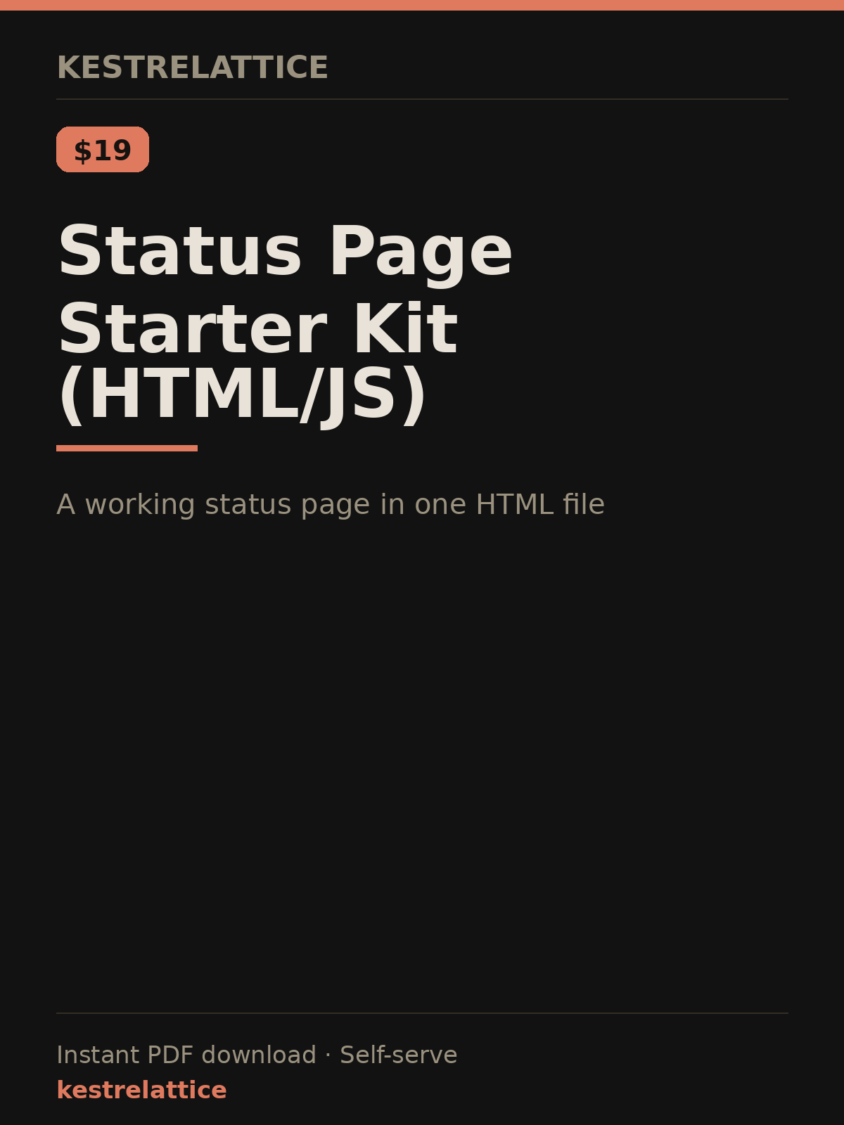 Status Page Starter Kit (HTML/JS) cover