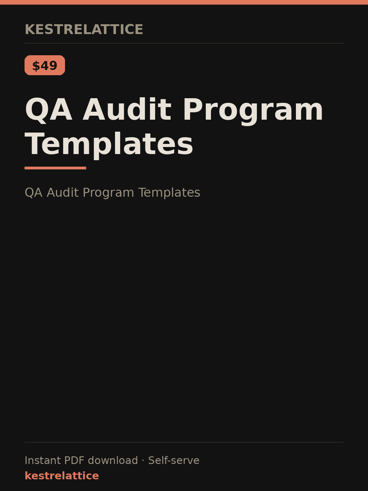 QA Audit Program Templates cover