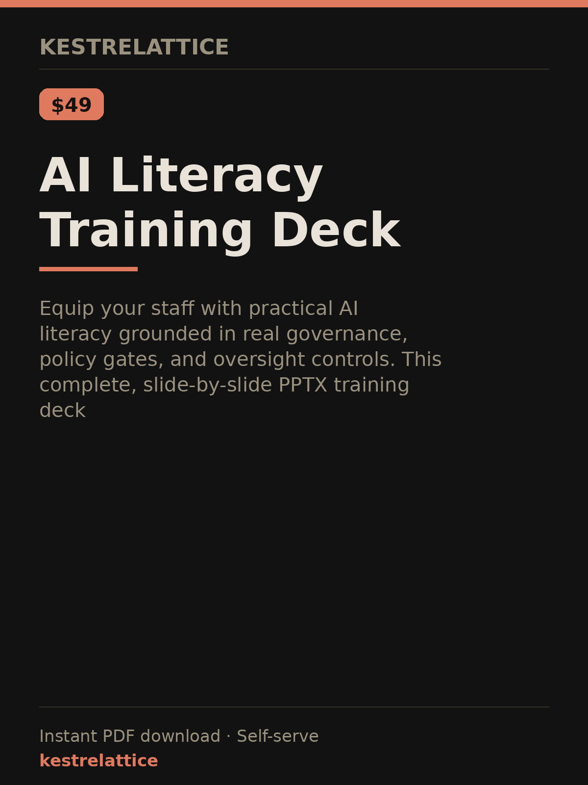 AI Literacy Training Deck cover