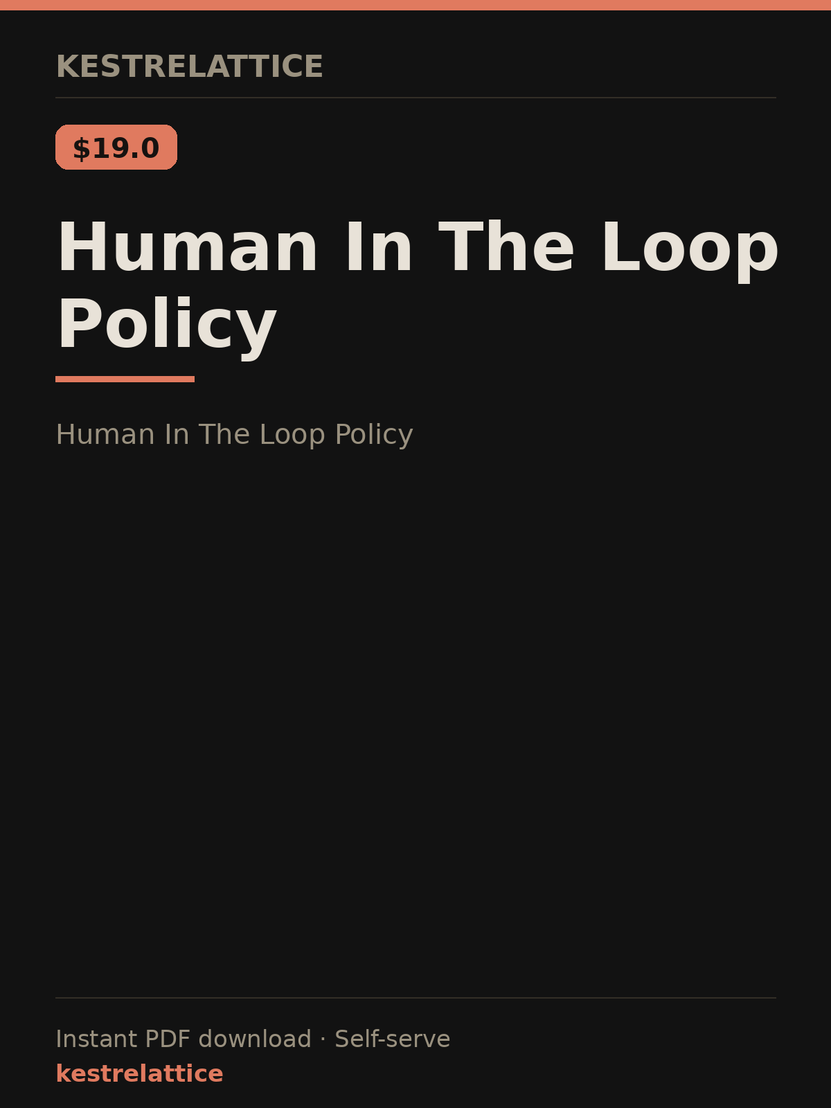 Human In The Loop Policy cover