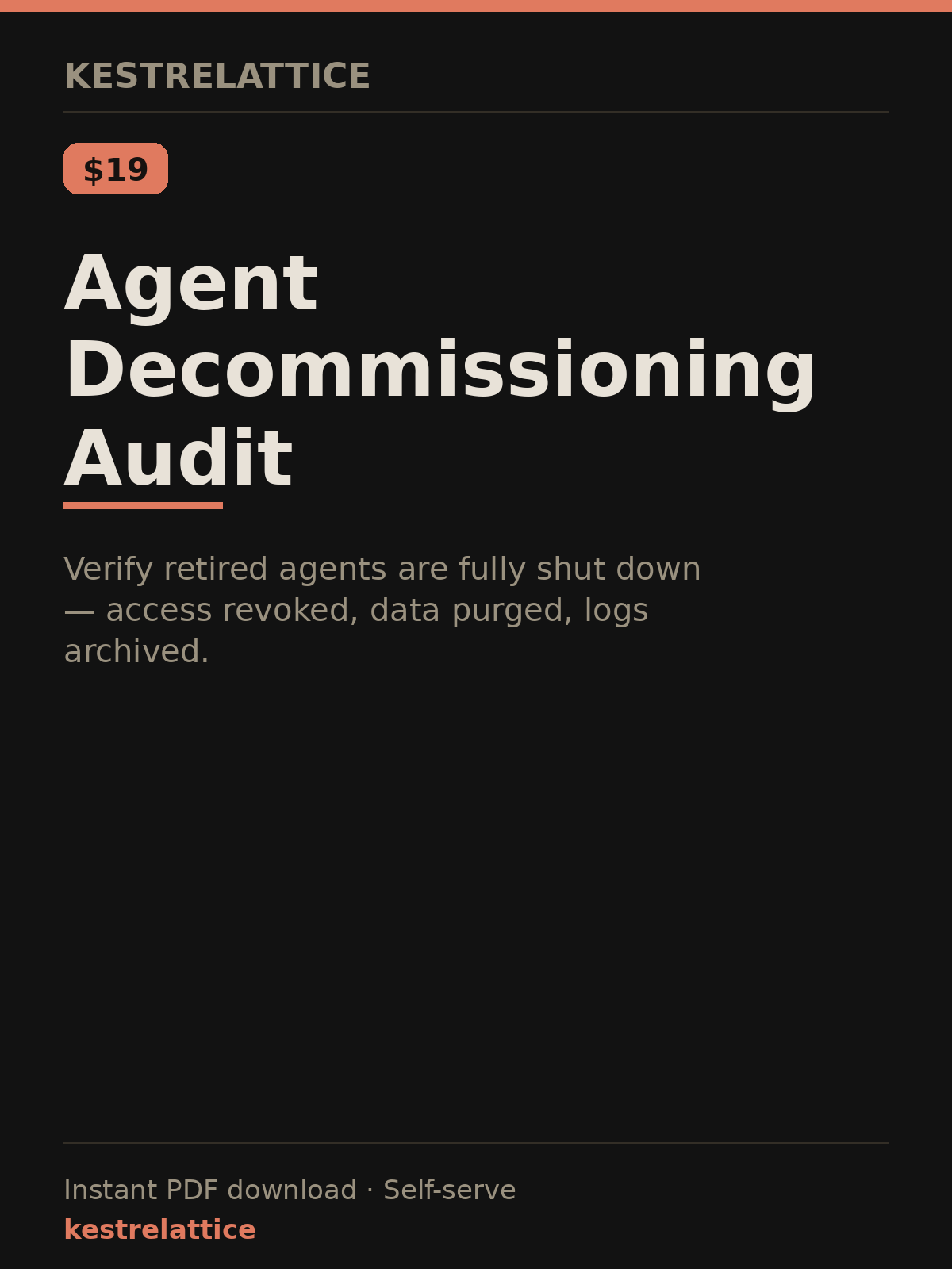 Agent Decommissioning Audit cover
