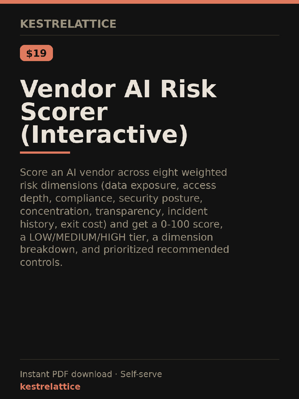 Vendor AI Risk Scorer (Interactive) cover