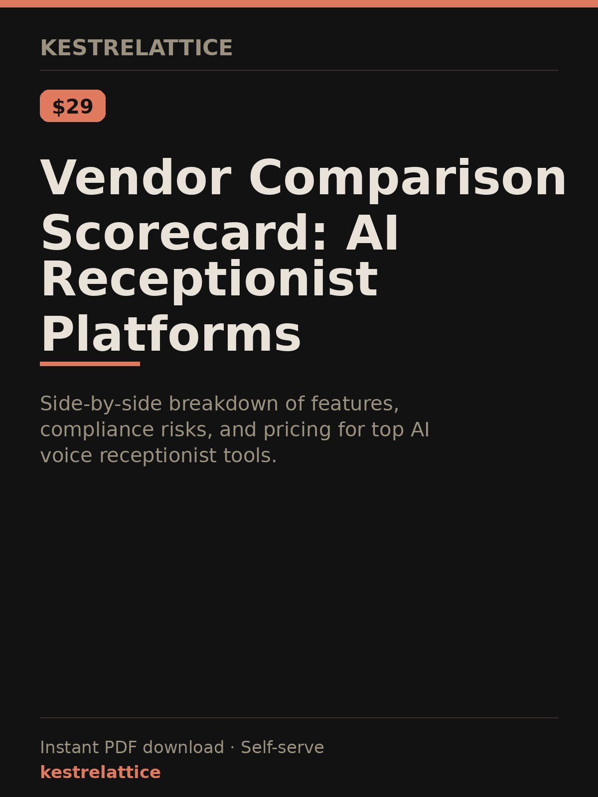 Vendor Comparison Scorecard: AI Receptionist Platforms cover