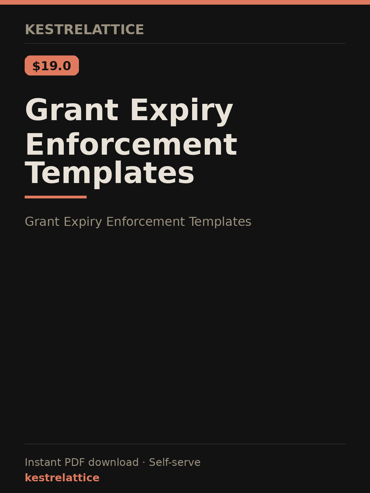 Grant Expiry Enforcement Templates cover