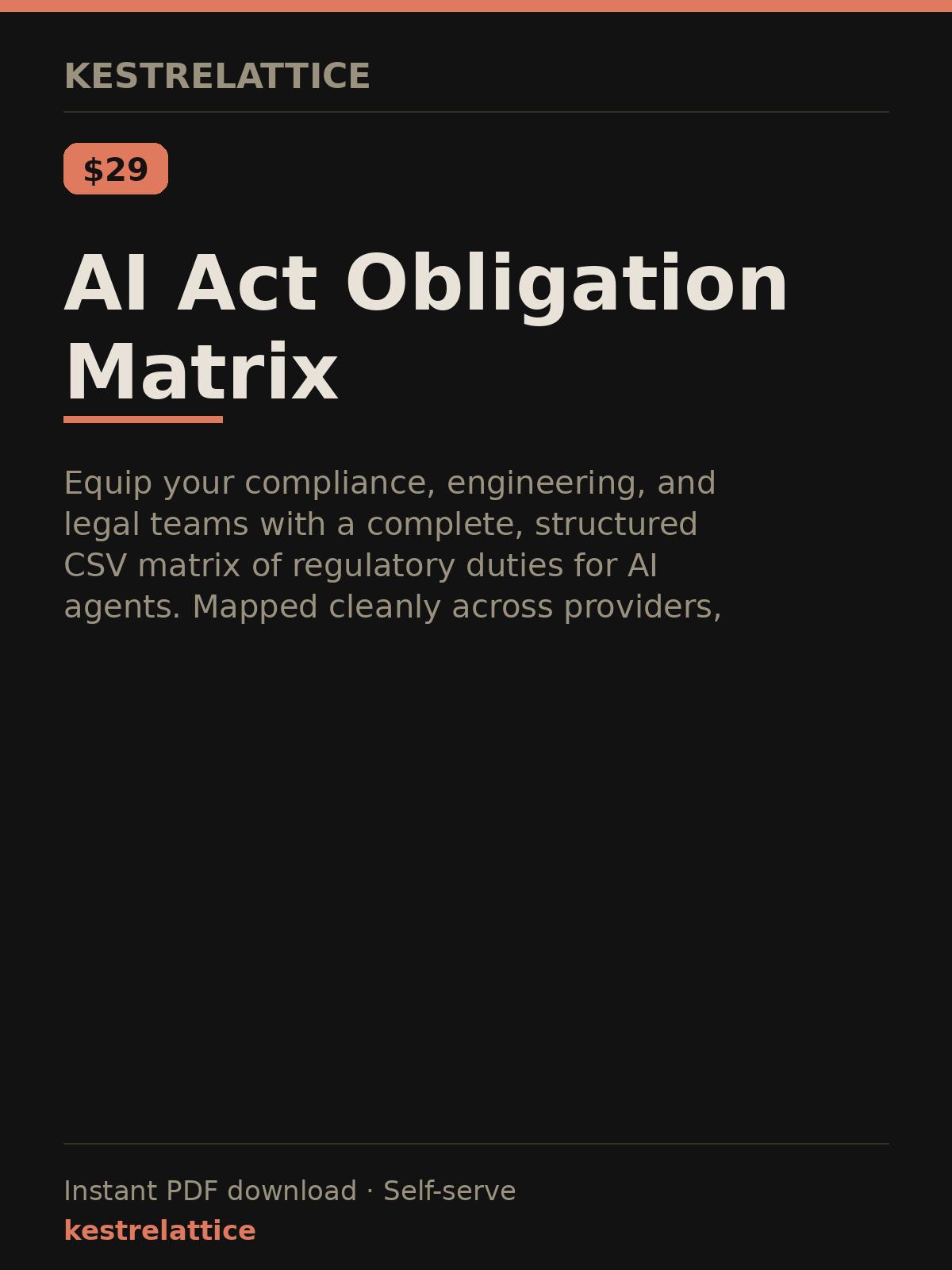 AI Act Obligation Matrix cover