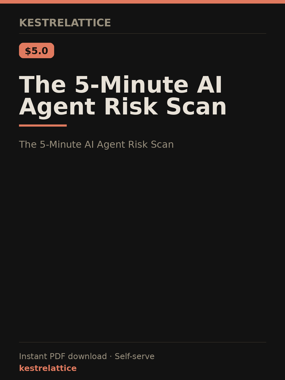 The 5-Minute AI Agent Risk Scan cover