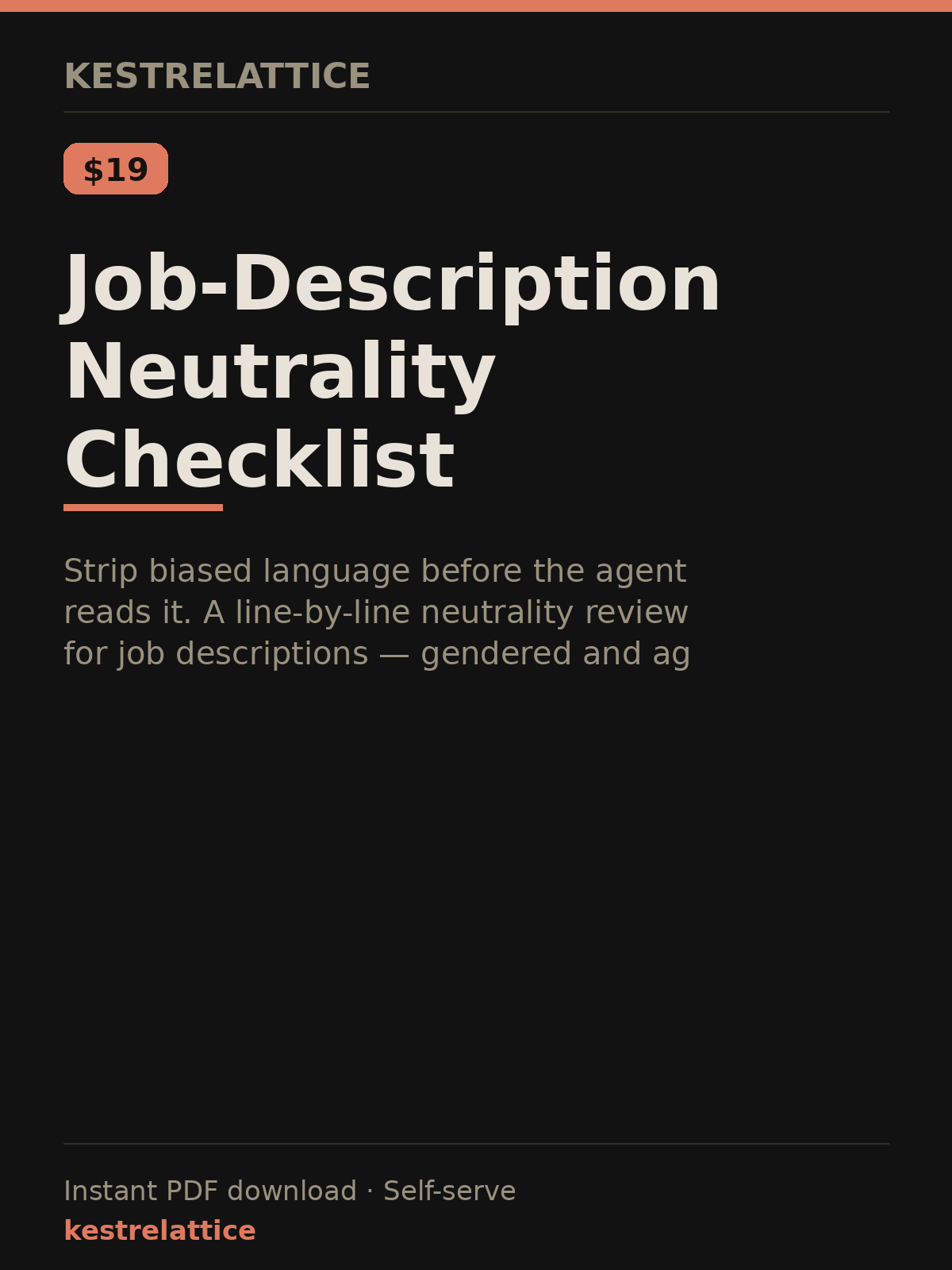 Job-Description Neutrality Checklist cover
