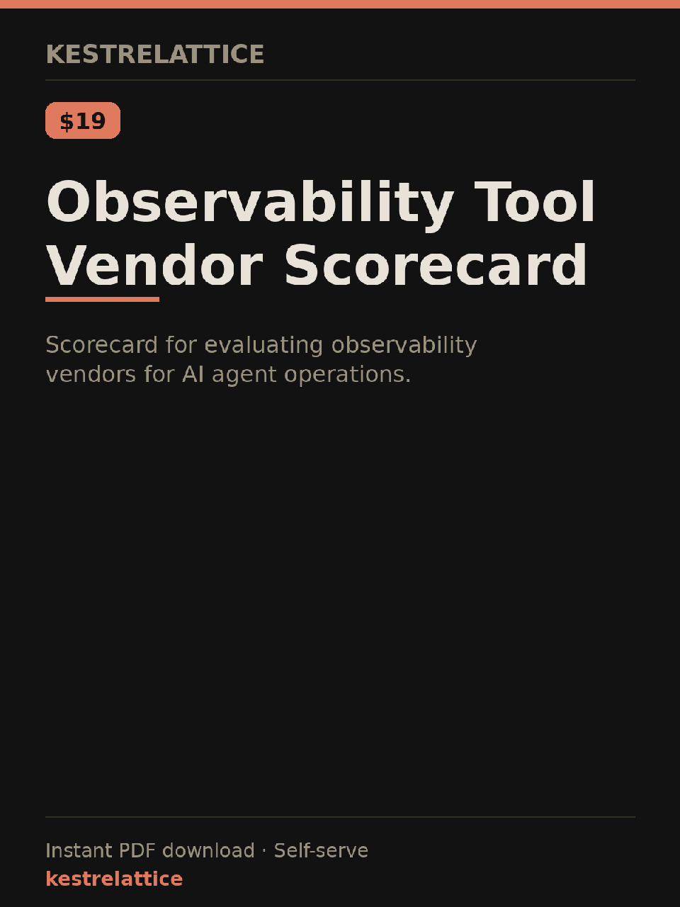 Observability Tool Vendor Scorecard cover