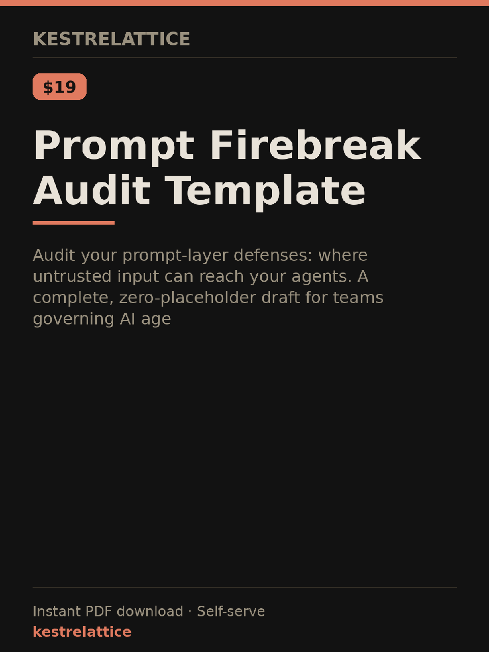 Prompt Firebreak Audit Template cover