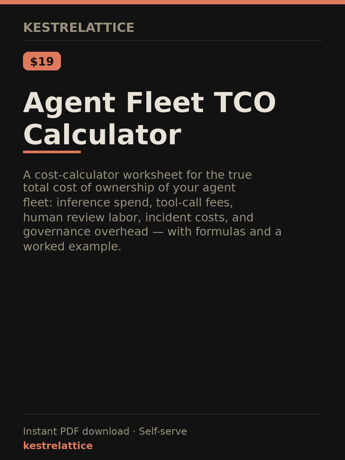 Agent Fleet TCO Calculator cover