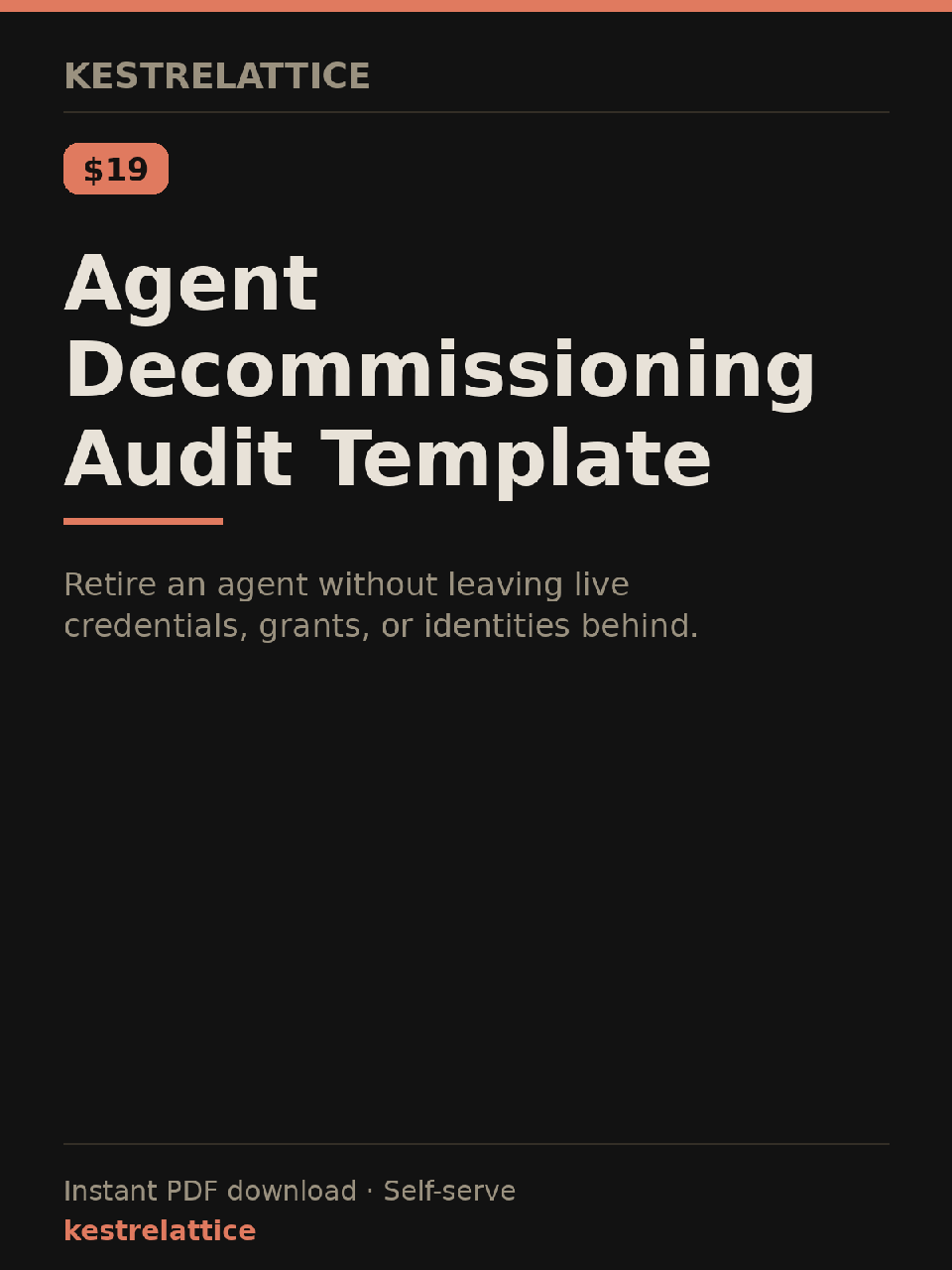 Agent Decommissioning Audit Template cover