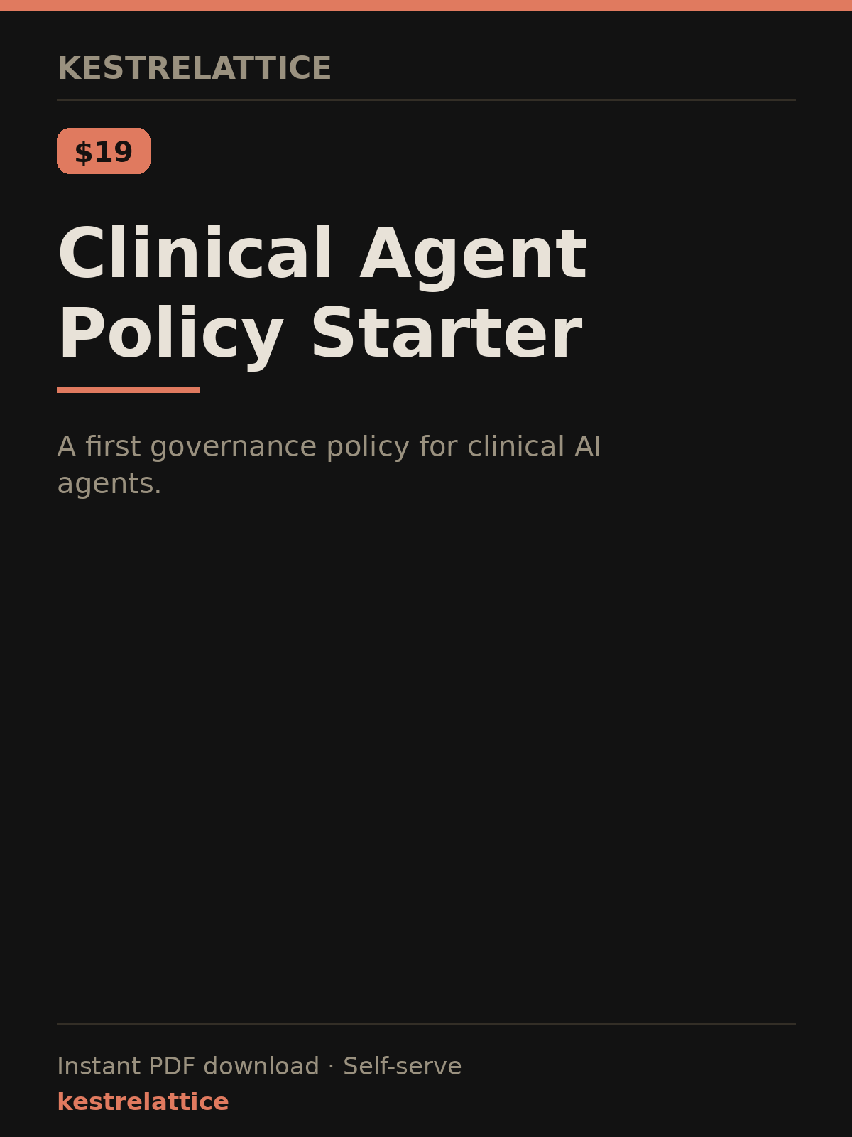 Clinical Agent Policy Starter cover